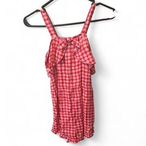 Vince Camuto - Red Gingham Babydoll Romper (Girls)